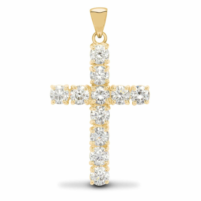 18ct Yellow Gold Diamond Cross - HEERA DIAMONDS