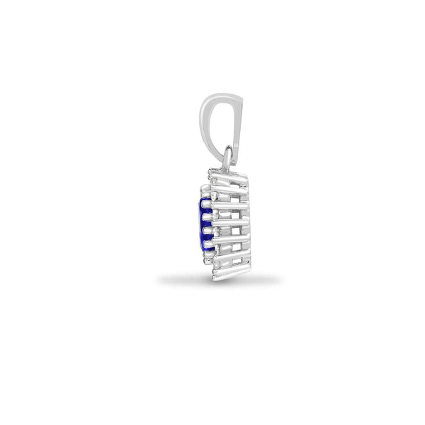 9ct White Gold Diamond And Tanzanite Pendant - HEERA DIAMONDS