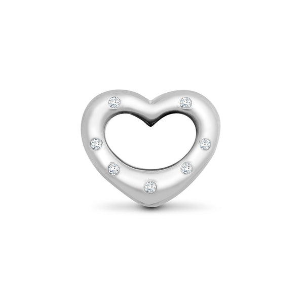 9ct White Gold Diamond Heart Pendant - HEERA DIAMONDS