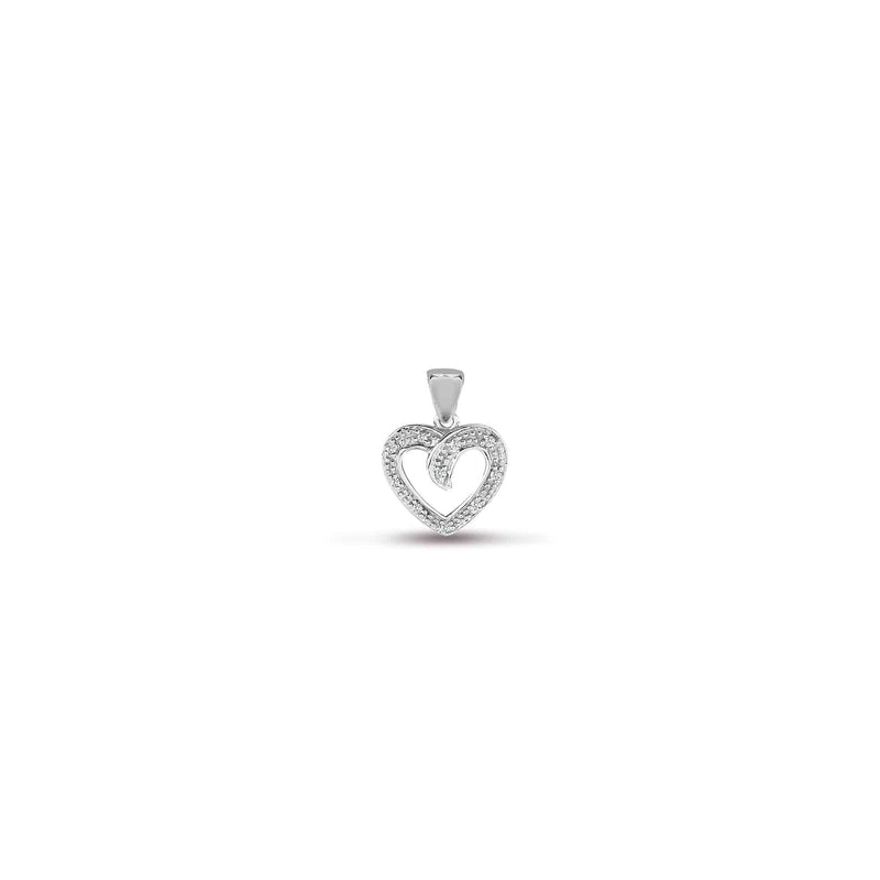 9ct White Gold Diamond Heart Pendant - HEERA DIAMONDS