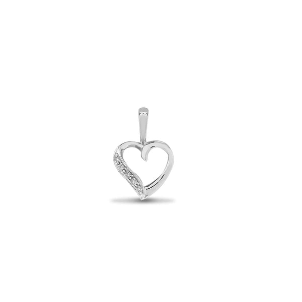 9ct White Gold Diamond Pendant - HEERA DIAMONDS