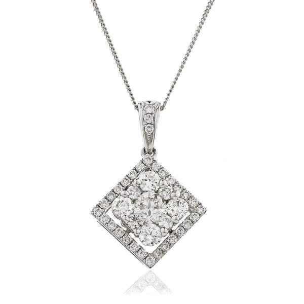 Cluster Square Pendant - HEERA DIAMONDS