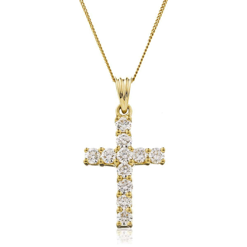 DIAMOND CLAW SETTING CROSS PENDANT - HEERA DIAMONDS