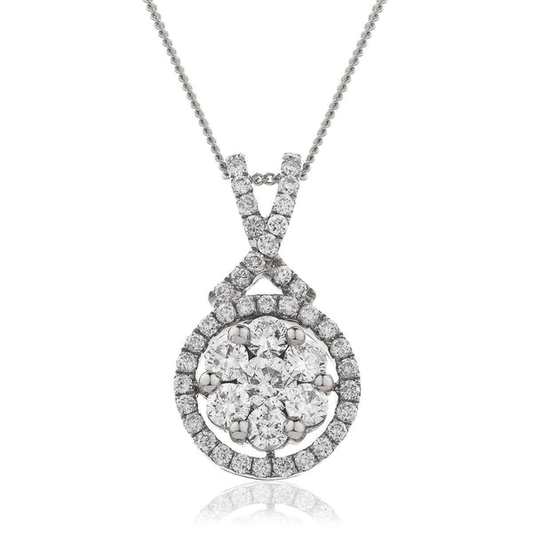 Diamond Cluster Halo Pendant - HEERA DIAMONDS