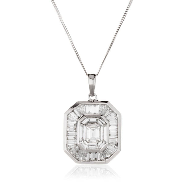 Diamond Cluster Pendant in Channel Set - HEERA DIAMONDS