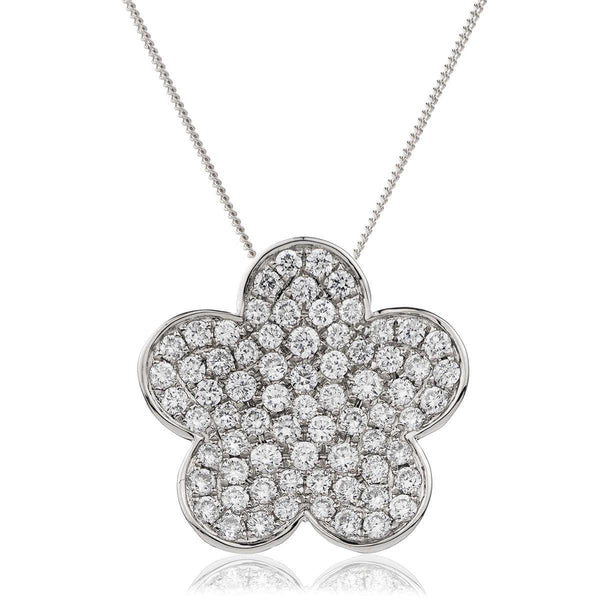 Flower Cluster Pendant in Pave Set - HEERA DIAMONDS