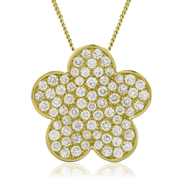 Flower Cluster Pendant in Pave Set - HEERA DIAMONDS