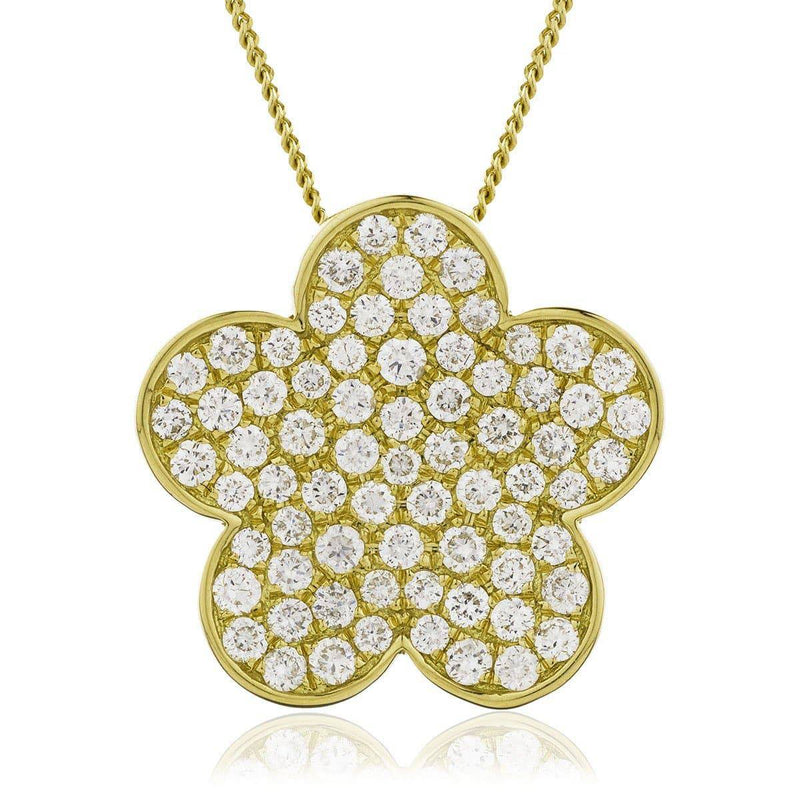 Flower Cluster Pendant in Pave Set - HEERA DIAMONDS