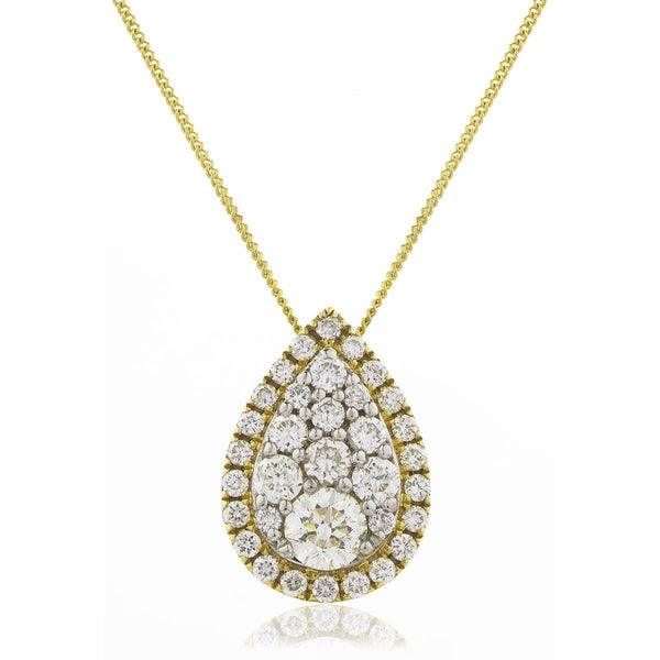 Pear Shape Cluster Pendant with Diamond Halo - HEERA DIAMONDS