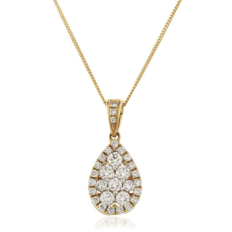 Pear Shape Cluster Pendant with Open Loop - HEERA DIAMONDS