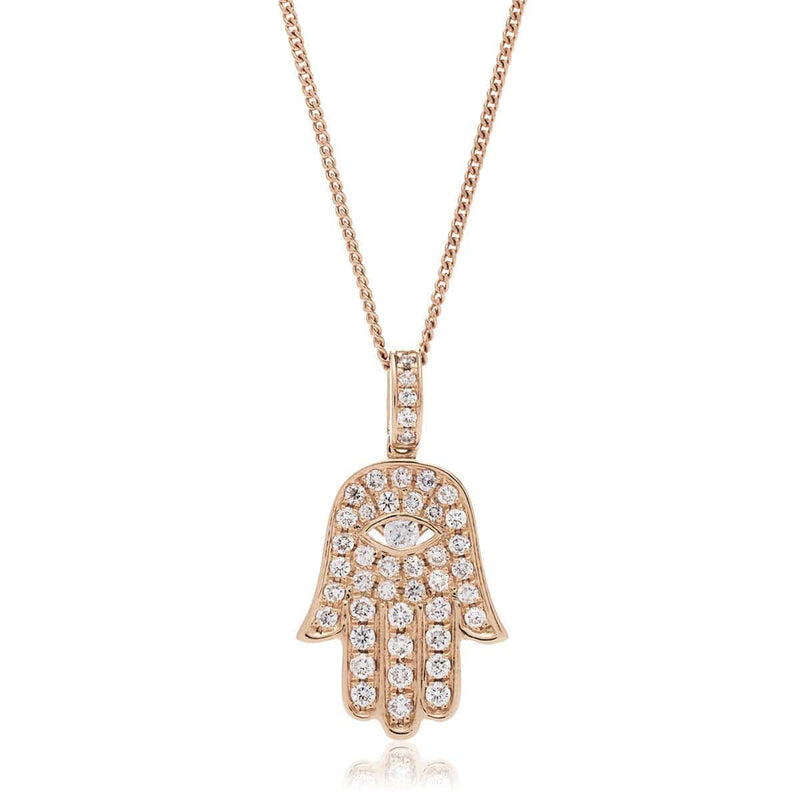 ROSE GOLD DIAMOND HAMZA PENDANT - HEERA DIAMONDS