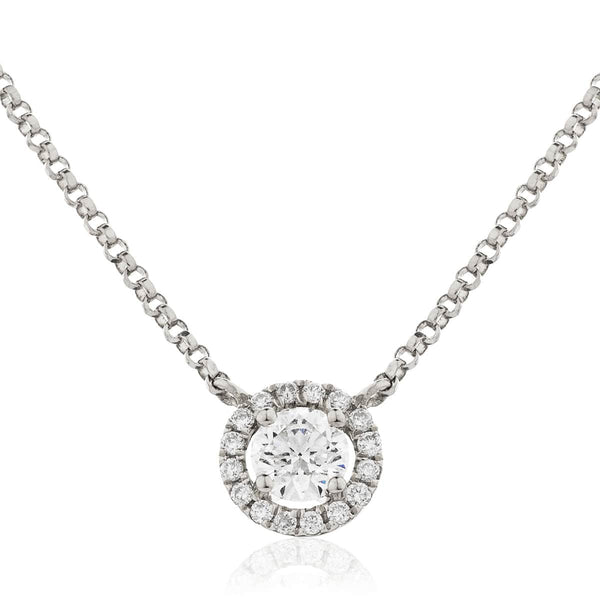 Round Cut Diamond with Halo Pendant - HEERA DIAMONDS