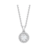 Round Cut Halo Diamond Pendant - HEERA DIAMONDS