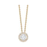 Round Cut Halo Diamond Pendant - HEERA DIAMONDS