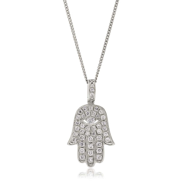 WHITE GOLD HAMZA DIAMOND PENDANT - HEERA DIAMONDS