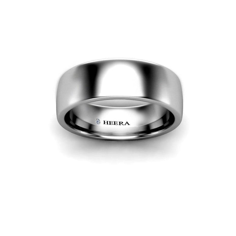 SOFT COURT POLISHED WEDDING RING IN 6MM WIDTH - HEERA DIAMONDS